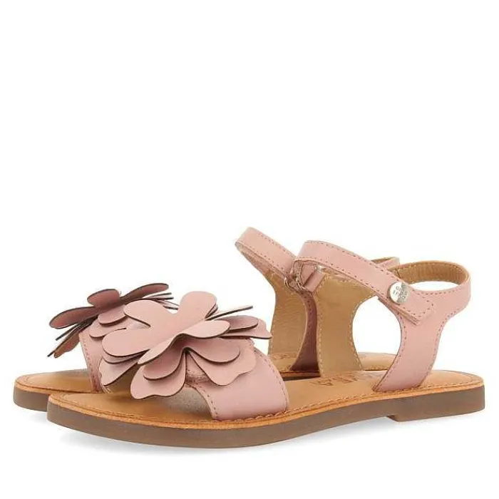 Gioseppo Niñas |Sandalias<Sandalias De Piel Rosa Con Adornos De Flores Para Nina Y Nino Cres