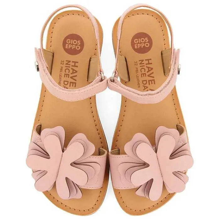 Gioseppo Niñas |Sandalias<Sandalias De Piel Rosa Con Adornos De Flores Para Nina Y Nino Cres