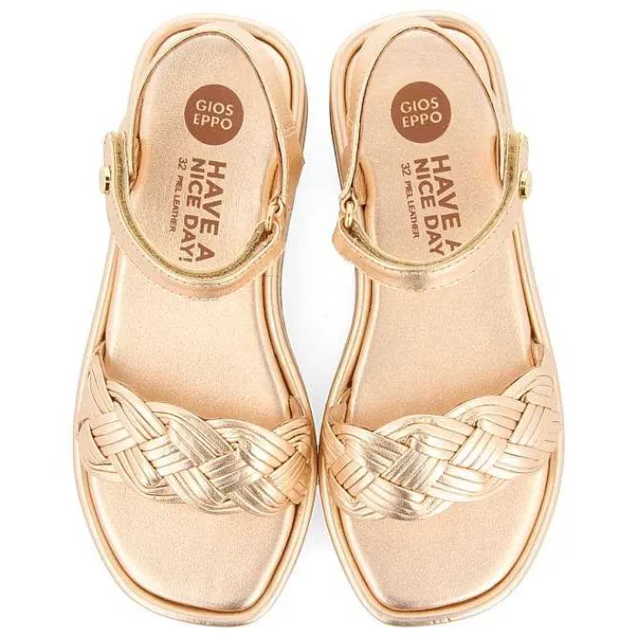 Gioseppo Niñas |Sandalias<Sandalias De Piel Rosa Dorada Con Trenzado Y Suela Voluminosa Para Nina Y Nino Shanico