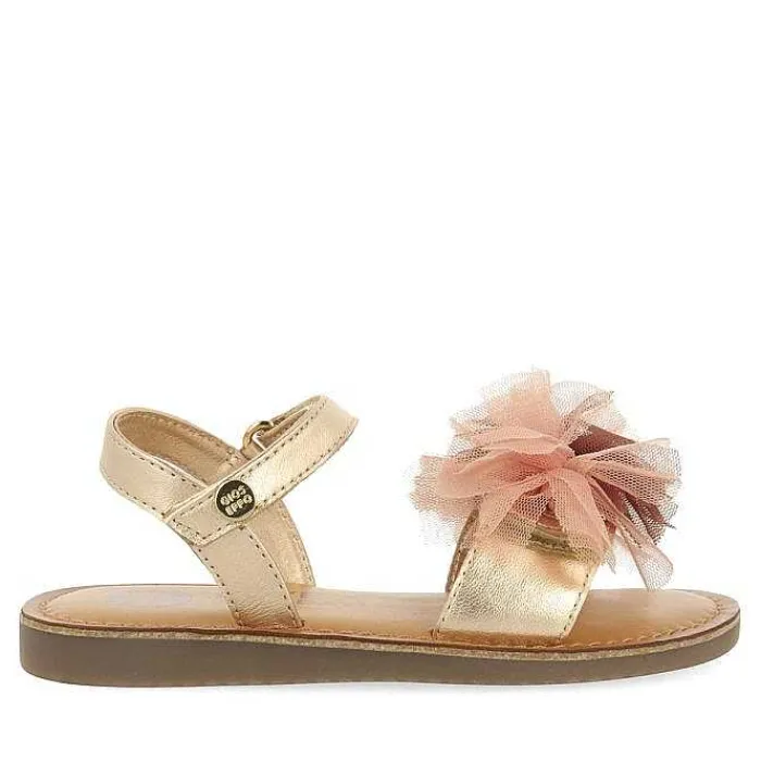 Gioseppo Niñas |Sandalias<Sandalias De Piel Rosa Dorada Con Decoraciones De Tul Multicolor Para Nina Y Nino Bicaj