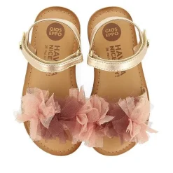 Gioseppo Niñas |Sandalias<Sandalias De Piel Rosa Dorada Con Decoraciones De Tul Multicolor Para Nina Y Nino Bicaj