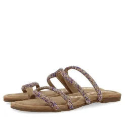 Gioseppo Sandalias Planas<Sandalias De Piel Taupe Con Tiras Y Adornos Para Mujer De Temelec
