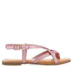Gioseppo Sandalias Planas<Sandalias De Piel Tira Cruzada Rosa Para Mujer Funare