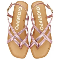 Gioseppo Sandalias Planas<Sandalias De Piel Tira Cruzada Rosa Para Mujer Funare