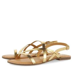 Gioseppo Sandalias Planas<Sandalias De Piel Tira Fina Dorada Para Mujer Dania