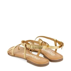 Gioseppo Sandalias Planas<Sandalias De Piel Tira Fina Dorada Para Mujer Coursan