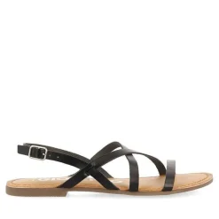 Gioseppo Sandalias Planas<Sandalias De Piel Tira Fina Negra Para Mujer Dania