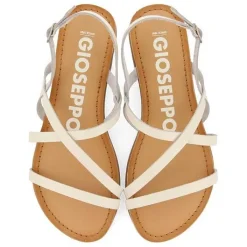 Gioseppo Sandalias Planas<Sandalias De Piel Tirantes Finos Blanco Rojo Para Mujer Dania