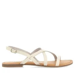 Gioseppo Sandalias Planas<Sandalias De Piel Tirantes Finos Blanco Rojo Para Mujer Dania