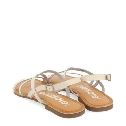 Gioseppo Sandalias Planas<Sandalias De Piel Tirantes Finos Blanco Rojo Para Mujer Dania