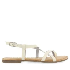 Gioseppo Sandalias Planas<Sandalias De Piel Tirantes Finos Blanco Rojo Para Mujer Coursan