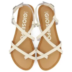 Gioseppo Sandalias Planas<Sandalias De Piel Tirantes Finos Blanco Rojo Para Mujer Coursan