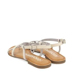 Gioseppo Sandalias Planas<Sandalias De Piel Tirantes Finos Blanco Rojo Para Mujer Coursan
