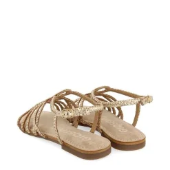 Gioseppo Sandalias Planas<Sandalias De Piel Trenzada Dorada Para Mujer Yakima