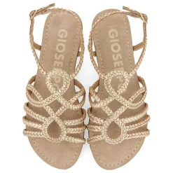 Gioseppo Sandalias Planas<Sandalias De Piel Trenzada Dorada Para Mujer Yakima