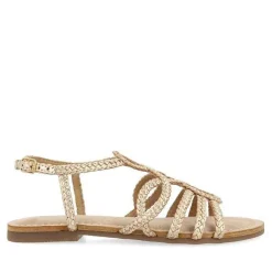 Gioseppo Sandalias Planas<Sandalias De Piel Trenzada Dorada Para Mujer Yakima