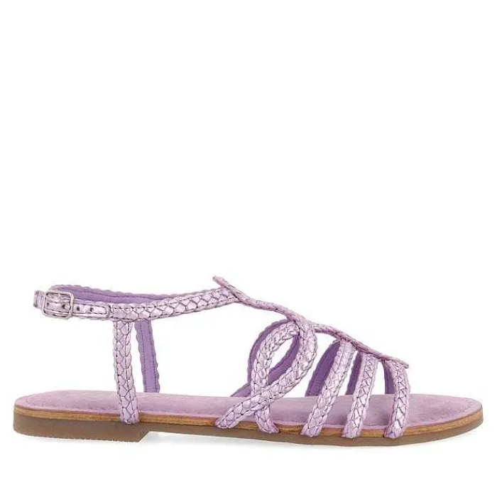 Gioseppo Sandalias Planas<Sandalias De Piel Trenzada Lavanda Para Mujer Yakima