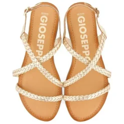 Gioseppo Sandalias Planas<Sandalias De Piel Trenzada Dorada Para Mujer Capaci