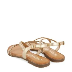 Gioseppo Sandalias Planas<Sandalias De Piel Trenzada Dorada Para Mujer Capaci