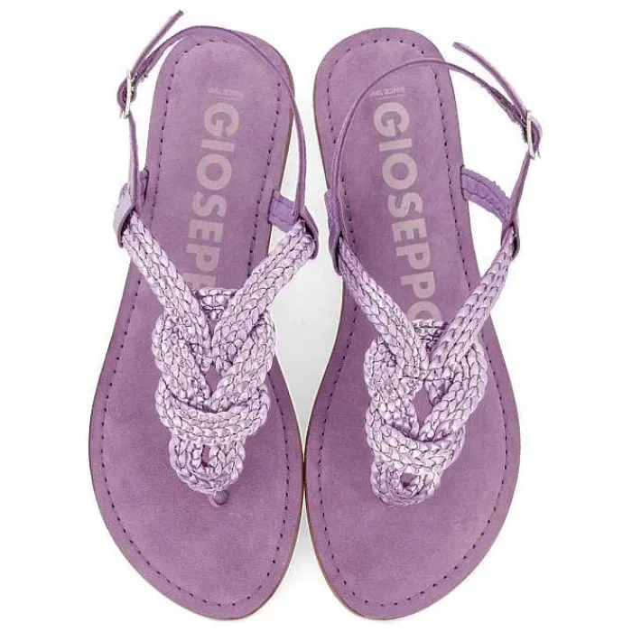 Gioseppo Sandalias Planas<Sandalias De Piel Trenzada Lavanda Para Mujer Zupanja