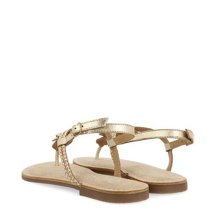 Gioseppo Sandalias Planas<Sandalias De Piel Trenzada Dorada Para Mujer Zupanja