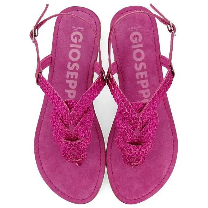 Gioseppo Sandalias Planas<Sandalias De Piel Trenzada Fucsia Para Mujer Zupanja