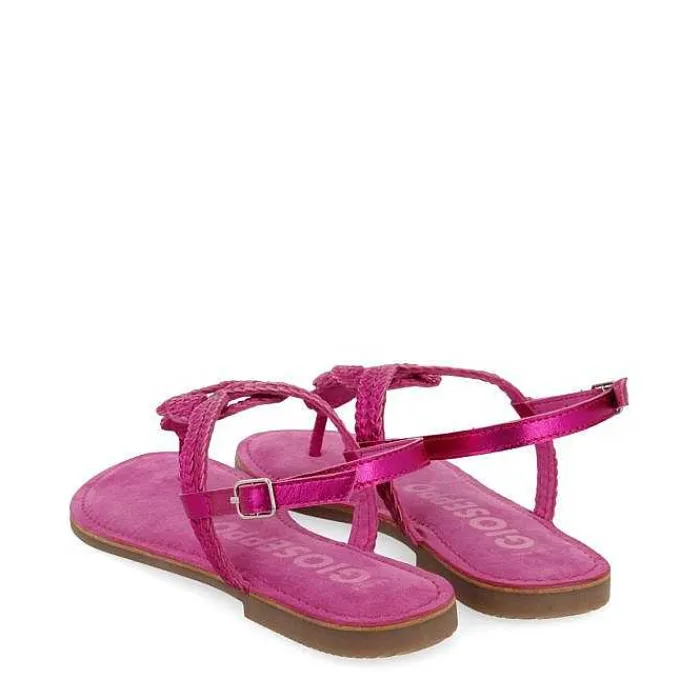 Gioseppo Sandalias Planas<Sandalias De Piel Trenzada Fucsia Para Mujer Zupanja