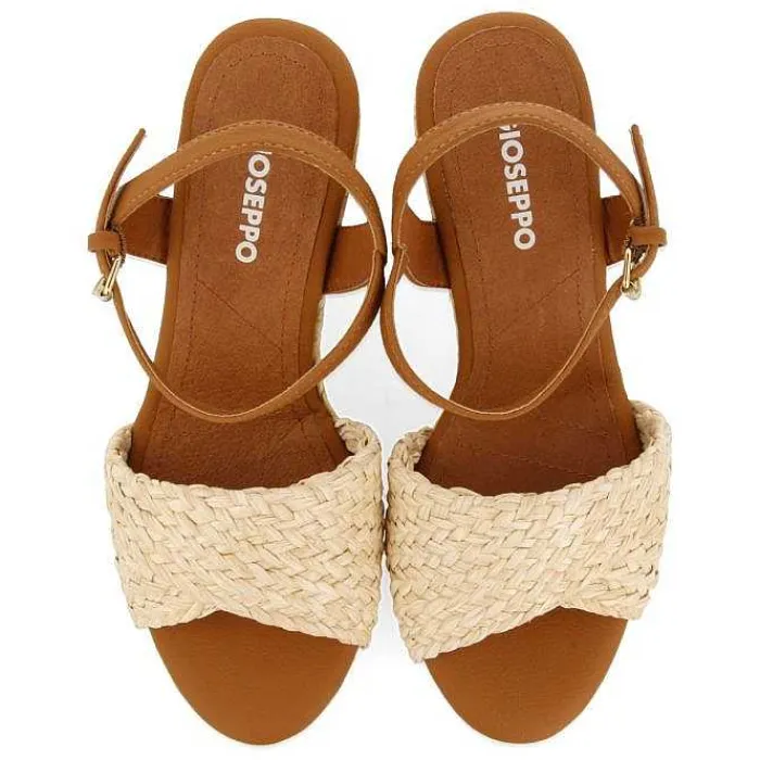 Gioseppo Sandalias Cuña<Sandalias De Rafia Con Cuña Y Plataforma Color Natural Para Mujer Allkaj