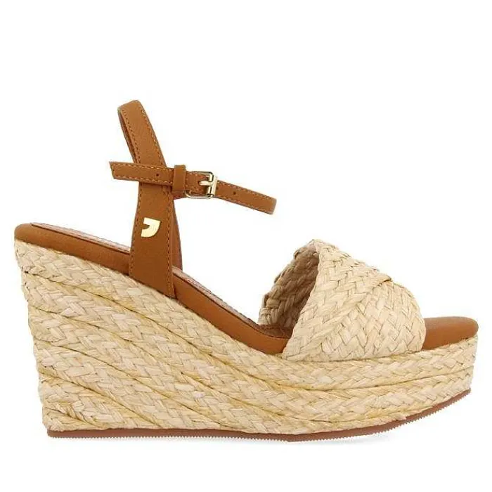 Gioseppo Sandalias Cuña<Sandalias De Rafia Con Cuña Y Plataforma Color Natural Para Mujer Allkaj