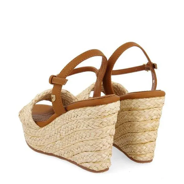 Gioseppo Sandalias Cuña<Sandalias De Rafia Con Cuña Y Plataforma Color Natural Para Mujer Allkaj