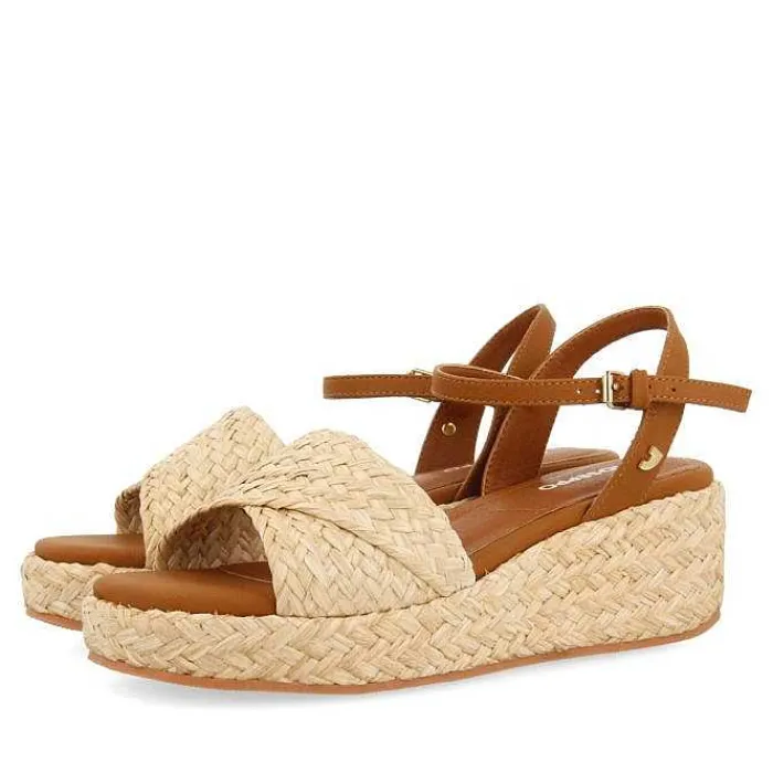 Gioseppo Sandalias Cuña<Sandalias De Rafia Con Plataforma Color Natural Para Mujer Coos