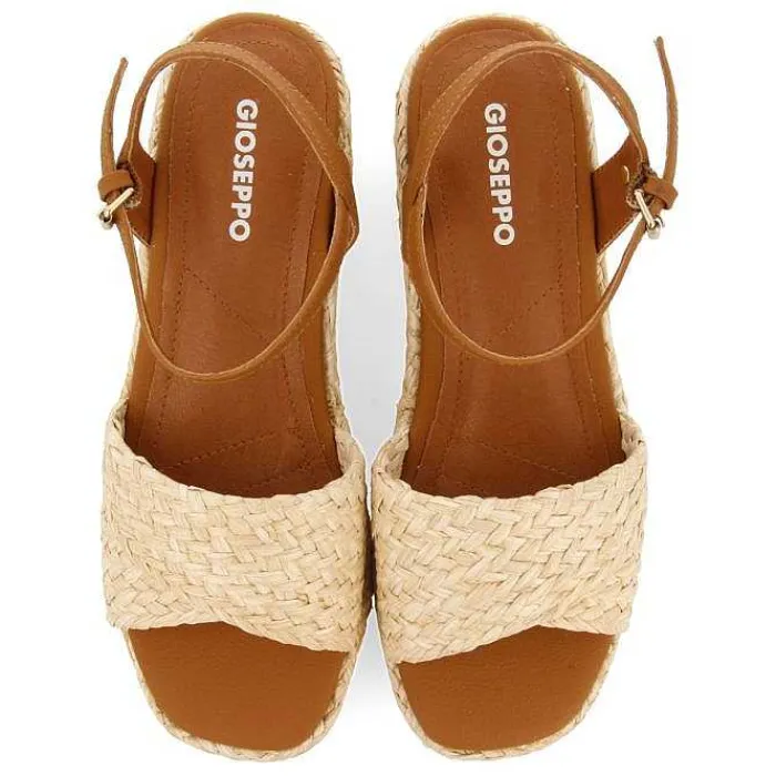 Gioseppo Sandalias Cuña<Sandalias De Rafia Con Plataforma Color Natural Para Mujer Coos