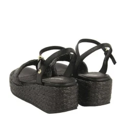 Gioseppo Sandalias Cuña<Sandalias De Rafia Negras Con Plataforma Para Mujer Coos