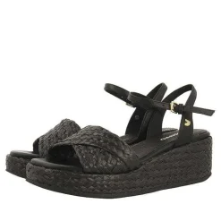 Gioseppo Sandalias Cuña<Sandalias De Rafia Negras Con Plataforma Para Mujer Coos