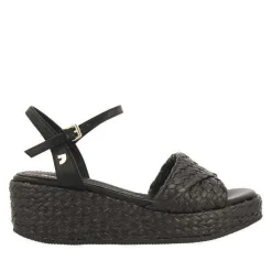 Gioseppo Sandalias Cuña<Sandalias De Rafia Negras Con Plataforma Para Mujer Coos