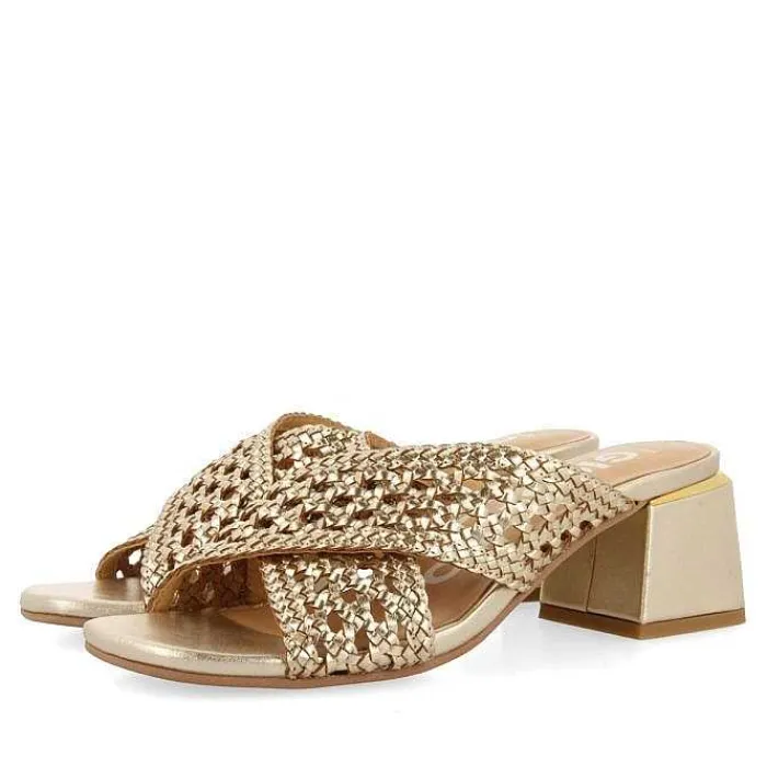 Gioseppo Sandalias Tacon<Sandalias De Tacon Con Detalles Trenzados En Color Platino Para Mujer Clarcona