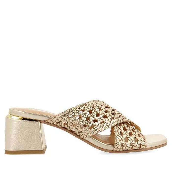 Gioseppo Sandalias Tacon<Sandalias De Tacon Con Detalles Trenzados En Color Platino Para Mujer Clarcona