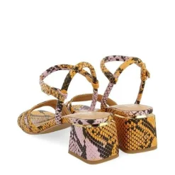 Gioseppo Sandalias Tacon<Sandalias De Tacon Con Estampado Animal Multicolor De Piel Para Mujer Kutalli