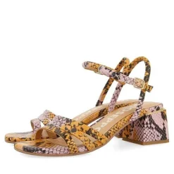 Gioseppo Sandalias Tacon<Sandalias De Tacon Con Estampado Animal Multicolor De Piel Para Mujer Kutalli