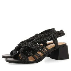 Gioseppo Sandalias Tacon<Sandalias De Tacon De Piel Negro Con Detalle Trenzado Para Mujer Maliq