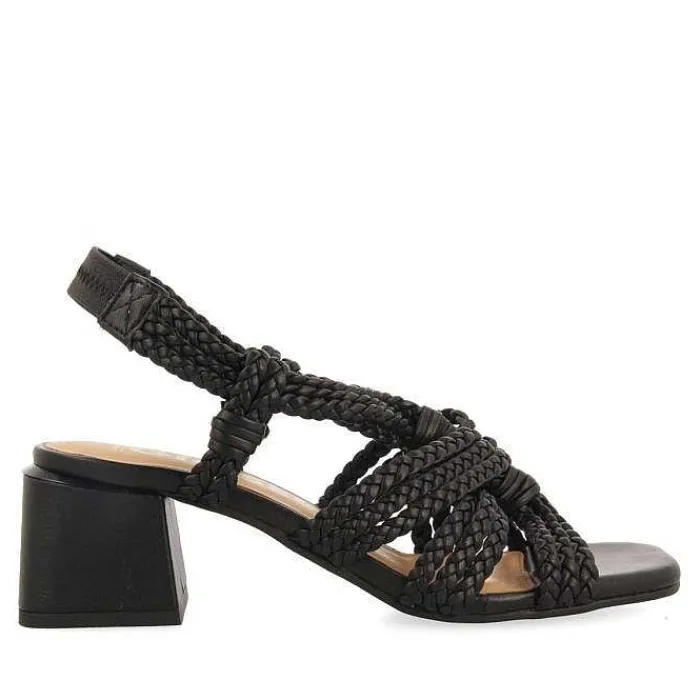 Gioseppo Sandalias Tacon<Sandalias De Tacon De Piel Negro Con Detalle Trenzado Para Mujer Maliq