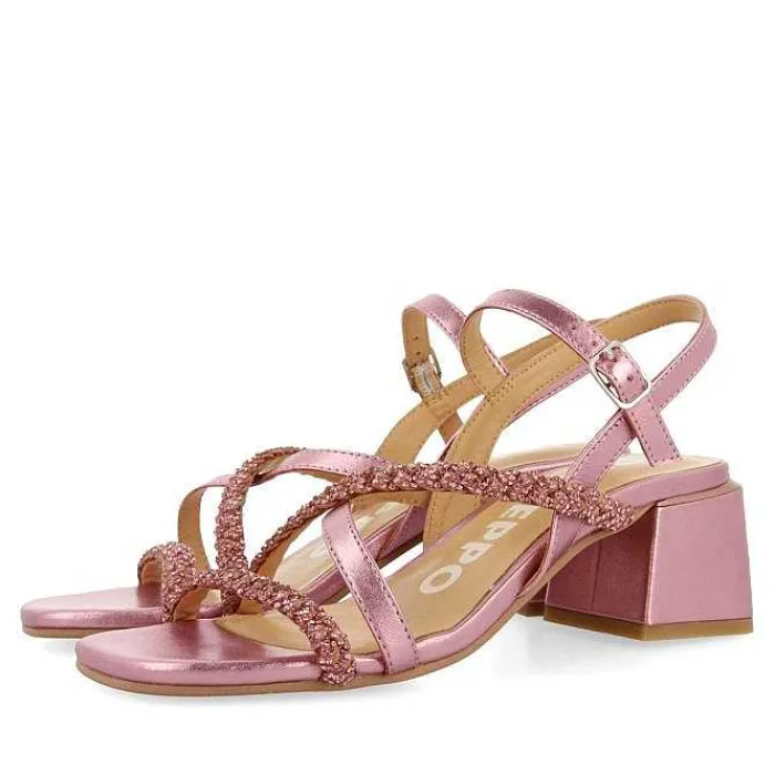 Gioseppo Sandalias Tacon<Sandalias De Tacon Fucsia Con Tiras Y Pedreria Para Mujer Niscemi