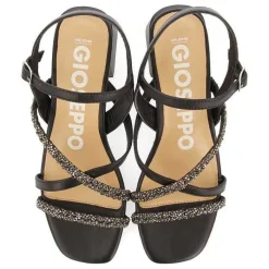 Gioseppo Sandalias Tacon<Sandalias De Tacon Negro Con Tiras Y Pedreria Para Mujer Niscemi