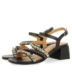 Gioseppo Sandalias Tacon<Sandalias De Tacon Negro Con Tiras Y Detalles Multicolor Para Mujer Balao