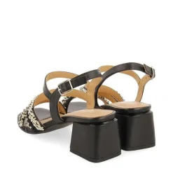 Gioseppo Sandalias Tacon<Sandalias De Tacon Negro Con Tiras Y Detalles Multicolor Para Mujer Balao