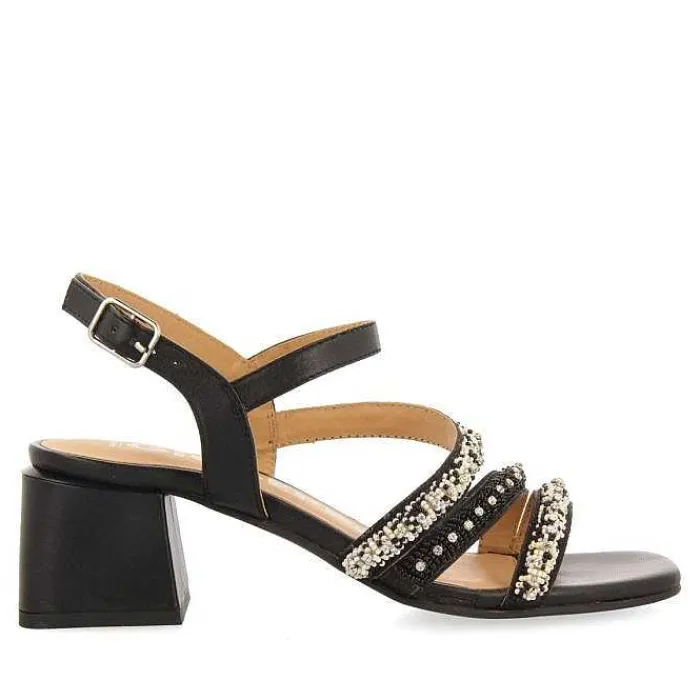 Gioseppo Sandalias Tacon<Sandalias De Tacon Negro Con Tiras Y Detalles Multicolor Para Mujer Balao