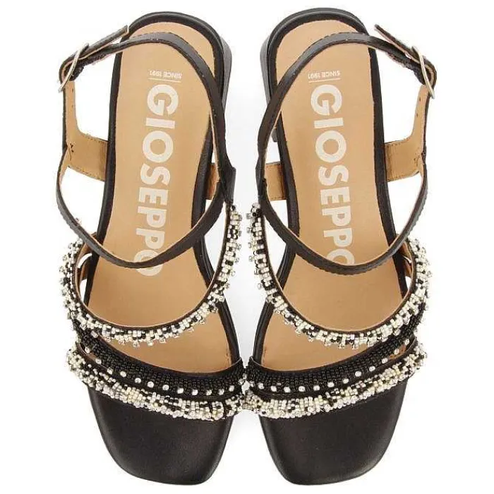Gioseppo Sandalias Tacon<Sandalias De Tacon Negro Con Tiras Y Detalles Multicolor Para Mujer Balao