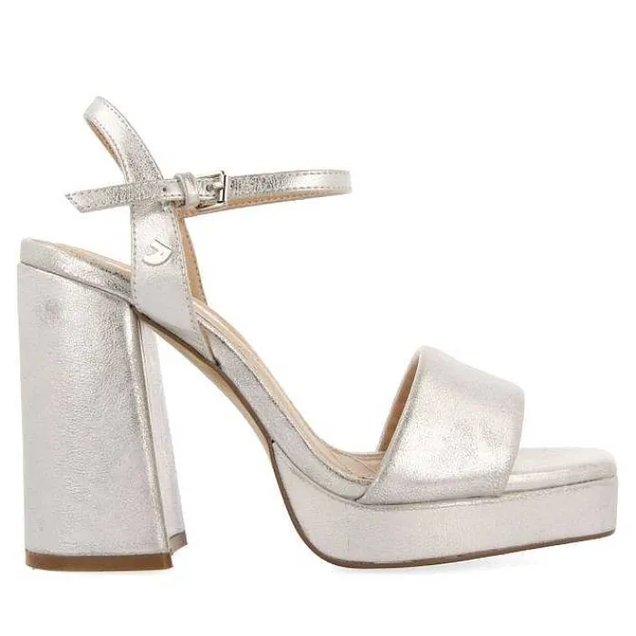 Gioseppo Sandalias Tacon<Sandalias De Tacon Plata Con Tira Acolchada Para Mujer Lehigh