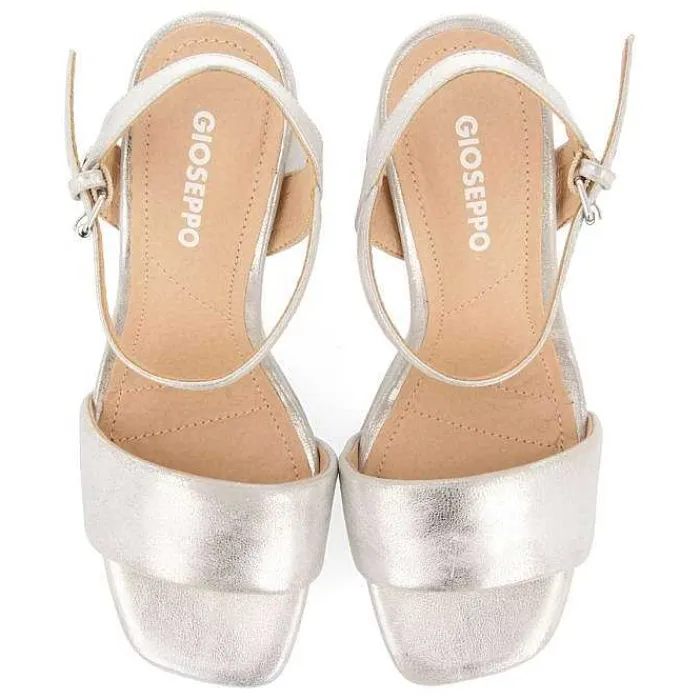 Gioseppo Sandalias Tacon<Sandalias De Tacon Plata Con Tira Acolchada Para Mujer Lehigh