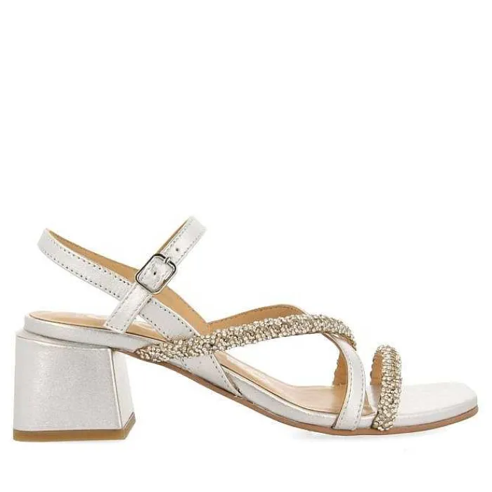 Gioseppo Sandalias Tacon<Sandalias De Tacon Plata Con Tiras Y Detalle De Pedreria Para Mujer Niscemi